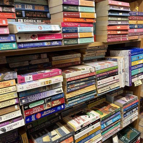 Books on a shelf Thrift Store Books, Friends Of The Library, Book Shopping, Mobile Library, Book Festival, Central Valley, 16th Birthday Party, Cozy Mysteries, Price Book