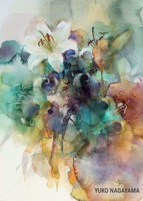 Yuko Nagayama, Helen Dealtry, Abstract Flower Art, Andrew Wyeth, Online Lessons, Watercolor Artists, Watercolor Trees, Watercolor Inspiration, Abstract Canvas Painting