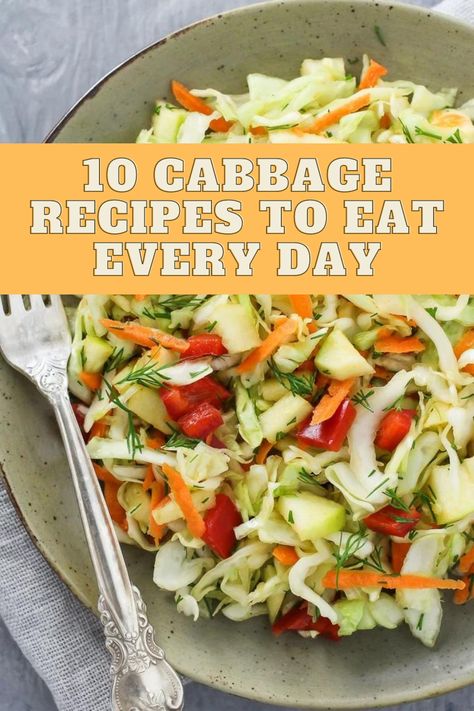 Recipes Using Cabbage Slaw, Ways To Eat Cabbage, What To Do With Shredded Cabbage, Uses For Shredded Cabbage, Salads Made With Cabbage, Recipes For Shredded Cabbage, Shredded Cabbage Recipes Side Dishes, Recipe Using Cabbage, Cold Cabbage Recipes