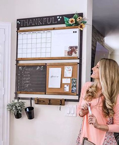 Family Wall Calendar Organizer: Simplify Your Schedule | 1THRIVE.com Wall Calendar Organizer, Family Command Center Wall, Whiteboard Organization, Wall Calendar Design, Home Command Center, Command Centers, Family Command Center, Organization Board, Calendar Organization