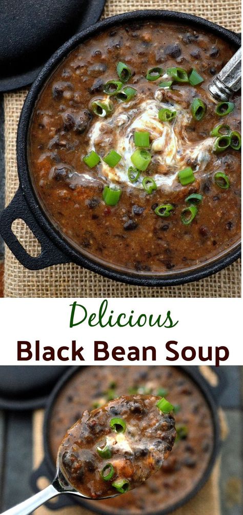 Soup Recipes Cauliflower, Recipes Cauliflower, Bean And Bacon Soup, Black Bean Soup Recipe, Recipe Soup, Bean Soup Recipe, Black Bean Recipes, Bean Soup Recipes, Black Bean Soup