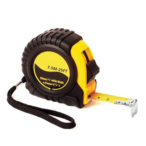 25 FT 3/4" Heavy Duty SAE Metric Measure Tape w/ Hand Strap Belt Clip Thumb Lock Moving Supplies, Tape Measures, Hardware Tools, Measuring Tape, Belt Clip, Tape Measure, Ruler, 4 Inch, Color White