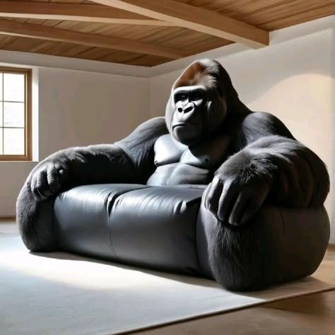 Weird Sofa, Gorilla Couch, Gorilla Sofa, Bedroom Finds, Weird Furniture, Cool Bedroom, Fantasy Furniture, Unusual Furniture, Unique Furniture Design