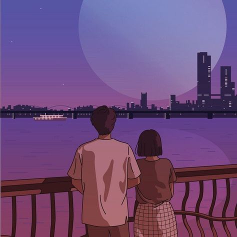 Couple Watching Sunset, Watching Sunset, Love Couple Wallpaper, Watching The Sunset, Design Illustrations, Cute Couple Wallpaper, Cartoon Wallpaper Iphone, Cute Couple Poses, Love Couple Photo