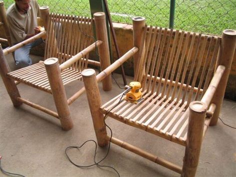 bamboo furniture Bamboo Armchair, Bamboo Furniture Diy, Bamboo Furniture Design, Bamboo Chairs, Bamboo Diy, Wooden Toys Design, Chair Design Wooden, Bamboo Architecture, Bamboo Decor