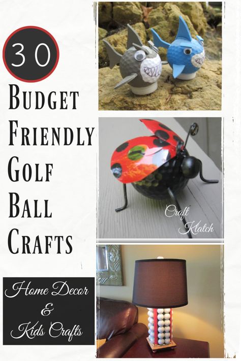 Create Budget, Diy Golf, Golf Crafts, Budget Friendly Home Decor, Recycling Crafts, Golf Ball Crafts, Reuse Ideas, Golf Diy, Awesome Crafts