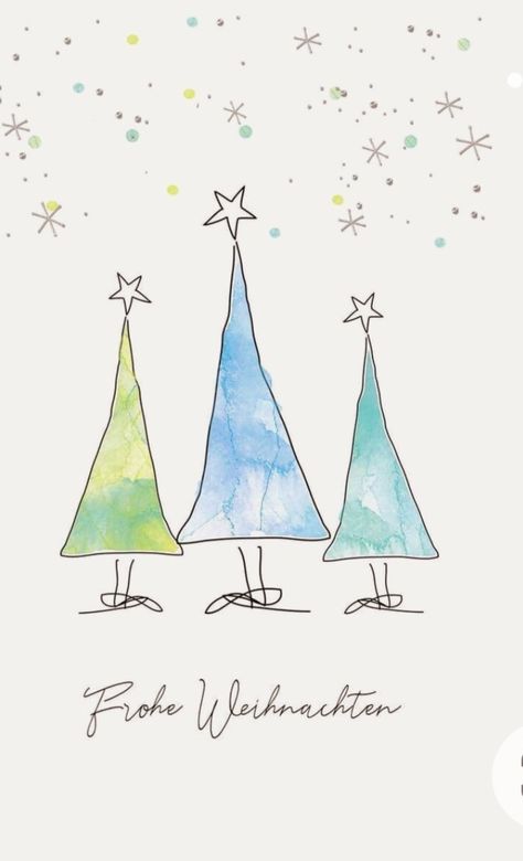 Happy Painting Weihnachten, Xmas Cards Ideas, Hand Painted Christmas Cards, Diy Watercolor Cards, Christmas Greeting Cards Handmade, Painted Christmas Cards, 심플한 그림, Diy Holiday Cards, Christmas Card Art