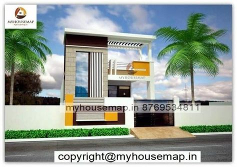 3d elevation of house Elevation Of House, Best House Design, 1000 Sq Ft House, 2000 Sq Ft House, House Front Wall Design, South Facing House, Indian House Design, West Facing House, North Facing House