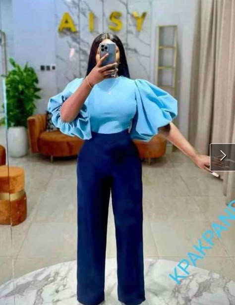 Cooperate Trousers For Women, Cooperate Tops For Women, Presenter Outfit, Palazzo And Blouse, Trouser And Top For Ladies, Marble Outfit, Fashion Work Outfit, New Look Fashion, 2piece Outfits