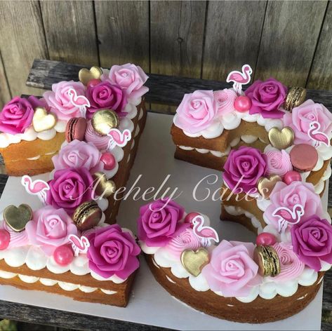 13 Number Cake, Number Cakes For Girls Birthday, Girl Number Cake, 16 Number Cake Pink, 34 Cupcake Cake Number, Girly Number Cake, Number 4 Cake, 27th Birthday Cake, Birthday Cupcakes For Women