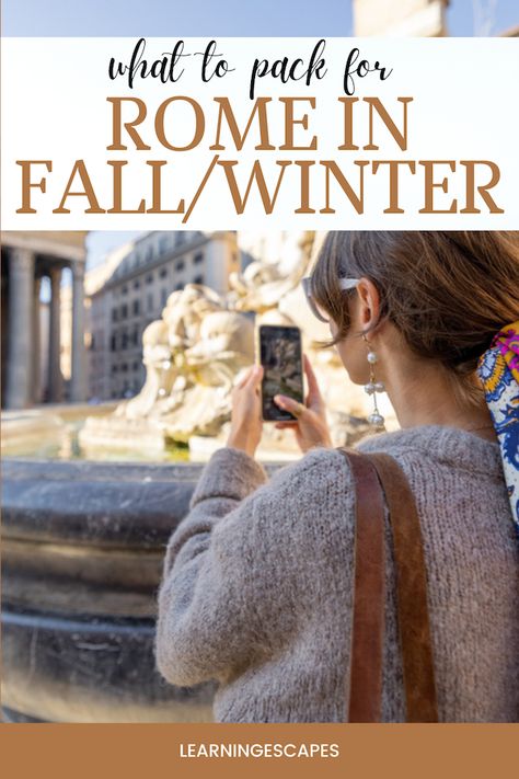 What to wear in Rome in winter? Complete fall/winter packing list Rome Outfits Winter, Rome Packing List, Italy Outfits Winter, Rome Italy Outfits, Rome In Winter, What To Wear In Rome, Rome In December, Italy In November, Christmas In Rome