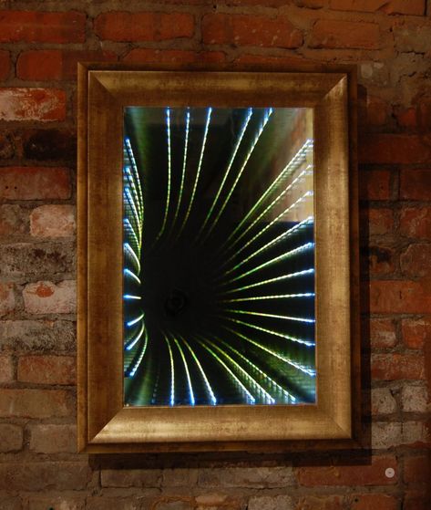 Diy Infinity Mirror, Infinity Mirror Art, Infinity Mirror Table, Diy Bathroom Mirror Frame, Infinity Mirror Diy, Infinite Mirror, Diy Bathroom Mirror, Led Infinity Mirror, Spiegel Diy