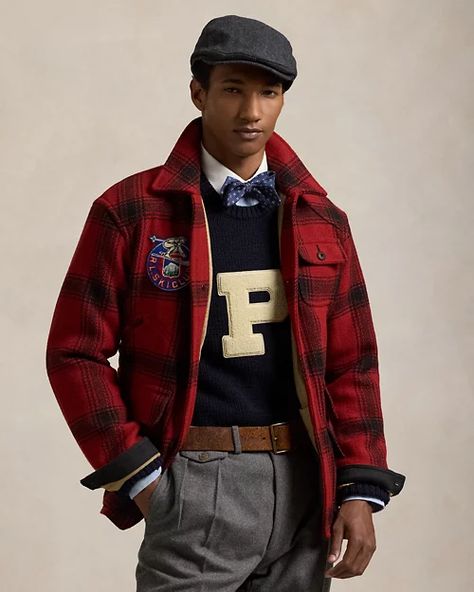 Plaid Jacket Outfit, Ivy Fashion, Ralph Lauren Preppy, Black Ivy, Designer Jackets For Men, Worker Jacket, Preppy Men, Ralph Lauren Plaid, Ivy Style