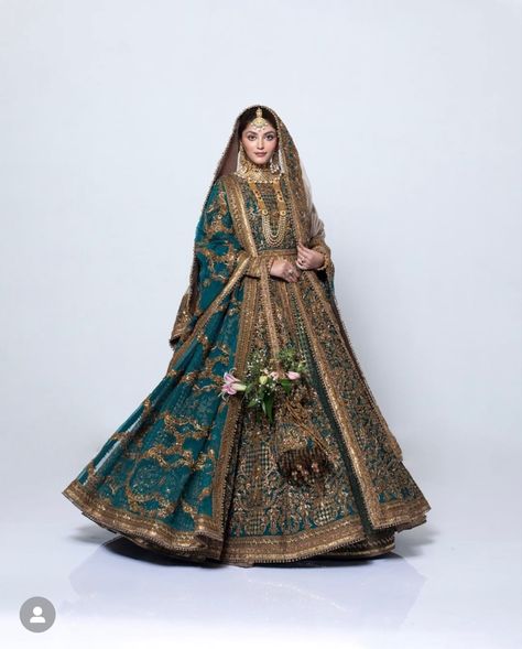 Green bridal lehenga