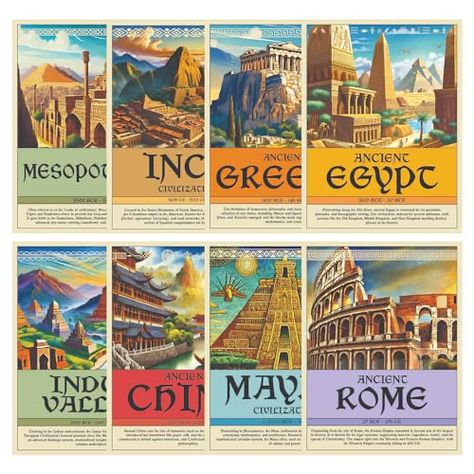 World History Posters, Ancient Civilizations Classroom Decor, Around The World Decorations, World Decorations, World History Classroom, History Posters, Ancient Civilization, Social Studies Classroom, History Classroom