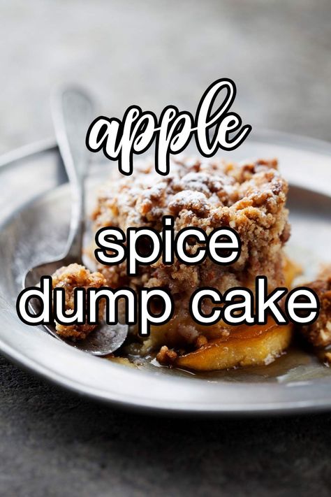 Apple-Spice Dump Cake - This delightful cake features a layer of apple pie filling, topped with a spice cake mix, and then finished with a drizzle of melted butter and chopped nuts. | CDKitchen.com Apple Dump Cake With Pie Filling, Brownie Mix Desserts, Apple Spice Dump Cake, Spice Cake Mix Recipes, Spice Dump Cake, Apple Spice Cake Recipe, Apple Dump Cake Recipe, Recipe Using Apples, Easy Dump Cake Recipe