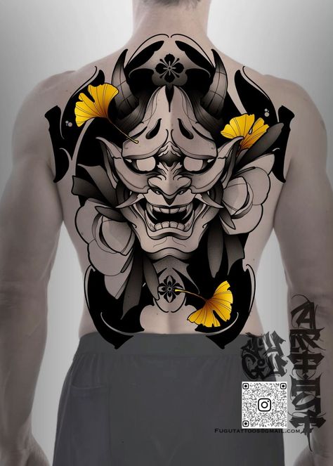 Chest Tattoo Drawings, Hannya Mask Tattoo, Belly Tattoo, Scale Tattoo, Blackout Tattoo, Naruto Tattoo, Full Back Tattoos, Mask Tattoo, Tatuaje A Color