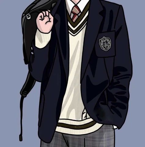 Uniform Aesthetic Boy, School Uniform Reference, Mystical Clothing, Uniform Drawing, Uniform Clothes, Middle School Boys, School Uniform Fashion, Cover Wattpad