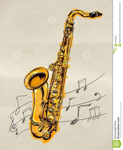 Saxophone Drawing, Arts And Crafts Easy, Craft For All Ages, Saxophone Art, Indoor Herbs, Jazz Saxophone, Saxophone Sheet Music, Instruments Art, Healthy Veggie