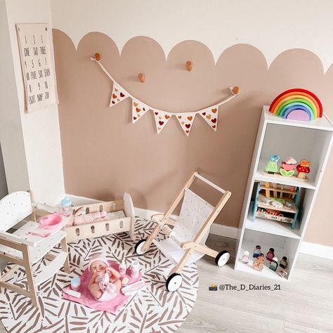 Babydoll Nursery Playroom, Baby Doll Area In Playroom, Baby Doll Play Area Ideas, Baby Doll Set Up In Playroom, Doll Play Area Ideas, Baby Doll Play Area, Doll Play Area, Toy Corner, Baby Doll Play