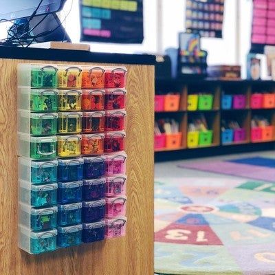 Teacher Supplies List, Classroom Art Supplies, Classroom Supplies Organization, Teacher Storage, Classroom Hacks, Teaching Organization, Prek Classroom, Preschool Classroom Decor, Elementary Classroom Decor