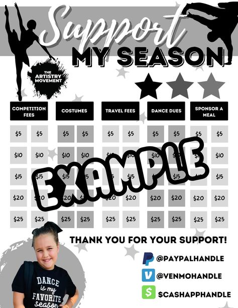 This template is such a fun twist to the pick a date calendars out there. Visit my shop to purchase today! Etsy: ShopLululicious Cheer Tumbling, Dance Fundraisers, Seasons Chart, Tumbling Cheer, Easy Fundraisers, My Season, Competition Dance, Cheer Uniform, Fundraising Ideas