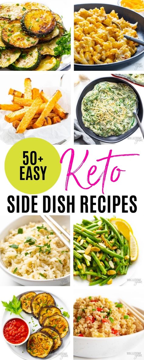 Easy Low Carb Keto Side Dishes No Carb Sides, Keto Sides Easy, Low Carb Side Dish Recipes, Easy Keto Side Dishes, Keto Side Dish, Low Carb Side Dish, Keto Sides, Side Dishes For Chicken, Keto Side