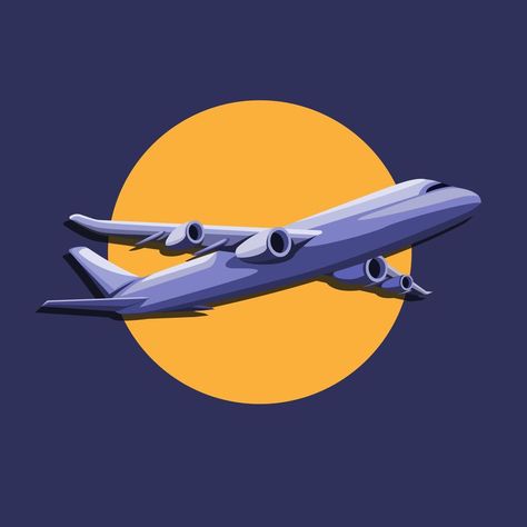 Airplane flight with sun logo symbol concept in cartoon illustration vector Airplane Logo, Flight Logo, Airplane Flight, Sun Logo, Logo Symbol, Monkey D Luffy, Illustration Vector, Cartoon Illustration, Vector Art