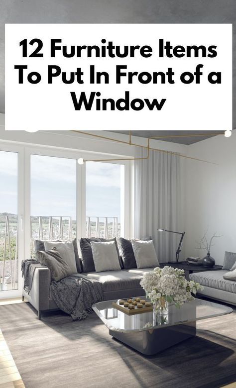 Sofa In Bay Window Living Room, 2 Chairs In Front Of Window, Table In Front Of Window Decor, Furniture In Front Of Curtains, Furniture In Front Of Large Window, Placing Furniture In Front Of Windows, Furniture Placement In Front Of Windows, Window In Middle Of Wall Living Room, What To Put In Front Of A Window