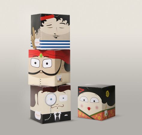 Persuasive illustration. Tea People on Packaging of the World - Creative Package Design Gallery Marketing Portfolio, Tea Packaging Design, Toy Packaging, Cool Packaging, Paper Toy, Tea Packaging, Food Packaging Design, Tea Box, Creative Packaging Design