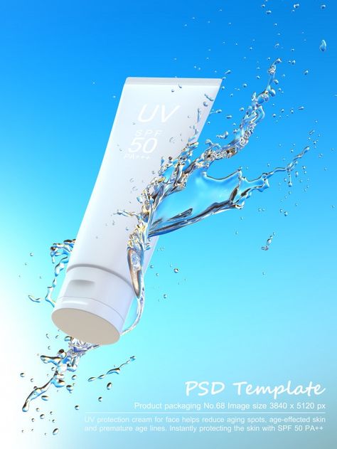 Uv sunscreen product with water splash o... | Premium Psd #Freepik #psd #background #water #waves #nature Water Splash Background, Colorful Office Design, Sunscreen Product, Cosmetics Advertising, Background Water, Uv Sunscreen, Cosmetic Creative, Water Background, Psd Background