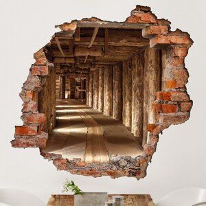 East Urban Home Old Gold Mine Wall Sticker | Wayfair.co.uk Brick Wall Decor, Wall Film, Ingrain Wallpaper, 3d Wallpaper For Walls, Mural 3d, Wall Stickers Wallpaper, Gold Mine, Diy Storage Cabinets, Sticker Mural