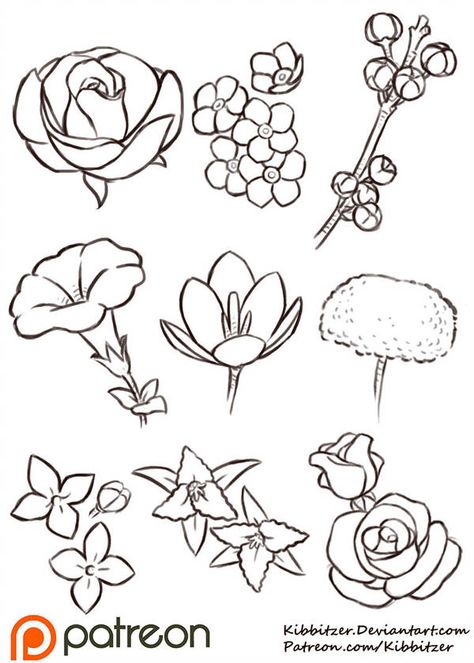 Flower References Drawing, Basic Rose Drawing, Flower Shapes Drawing, Flower Reference Drawing, Flowers In Hair Drawing, Basic Flower Drawing, Flowers Drawing Reference, Flower Drawing Reference, Braids Reference