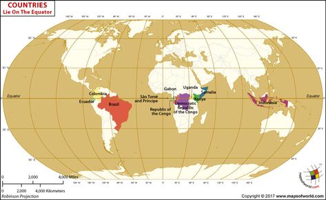 #Doyouknow which #countries lie on the #equator? You will be surprised to know that there are 11 countries through which the equator passes. Read the article to know. #geography Equator Map, Free Printable World Map, Printable World Map, World Map Continents, Curiosities And Oddities, International Date Line, Map Of World, 3d Globe, Country Information