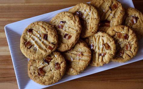 Peanut Butter Bacon Cookies Recipe | D’Artagnan Wagyu Beef Steak, Peanut Butter Bacon, Dried Banana Chips, Bacon Cookies, Easy Recipes For Breakfast, Gf Cookies, Fried Donuts, Truffle Butter, Dinner Rolls Recipe