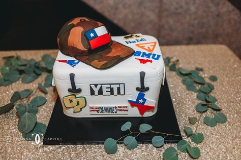 Yeti Cooler Cake, Yeti Cake, Cooler Cake, Taylor Wedding, Yeti Cooler, Yeti Coolers, Cake Photos, Groom Cake, Leo Birthday