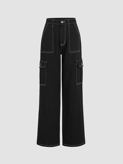 Style Wide Leg Trousers, Celana Kargo, Cute Outfits With Shorts, Cute Outfits With Jeans, Cute Pants, Quick Outfits, Cute Outfits For School, Easy Trendy Outfits, Modest Fashion Outfits