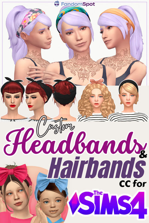 Sims 4 Cc Headband, Sims 4 Headband, Sims 4 Cc Free, Custom Headbands, Best Bow, All Hairstyles, Icing On The Cake, Black Headband, Bow Accessories