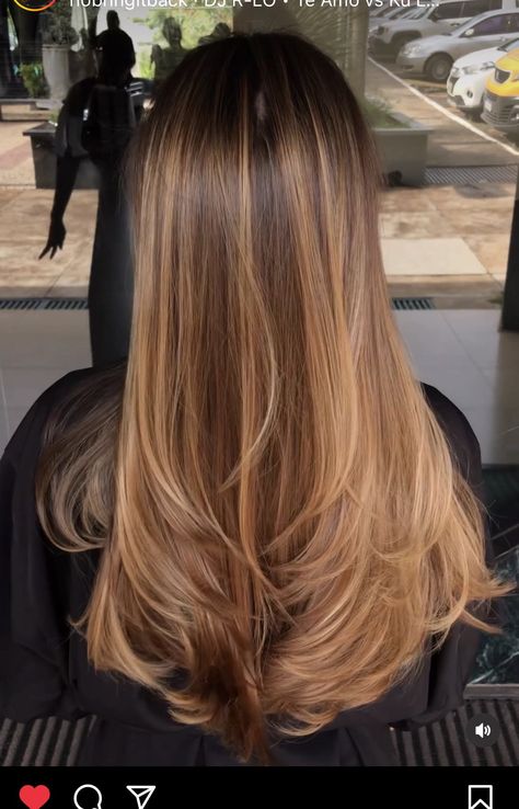 Honey Blonde Hair On Dark Brown Hair, Hazelnut Blonde Balayage, Layered Caramel Hair, Sun Kiss Balayage, Light Brown Hair Highlights Caramel, Cool Undertones Hair Color Dark Brown, Brunette Honey Blonde Balayage, Honey And Caramel Balayage, Heavy Blonde Balayage On Brown Hair