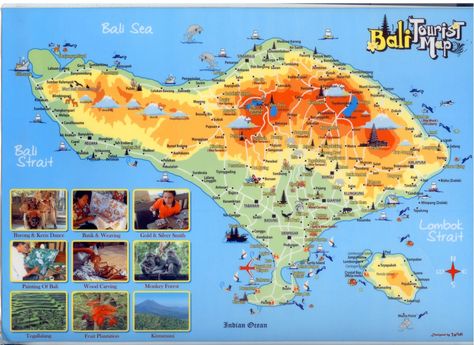 Tourist map of Bali, Indonesia - Imgur Bali Places To Visit, Bali Ideas, Bali City, Bali Tourist, Bali Map, Bali With Kids, Indonesia Tourism, Airport Map, Vacay Ideas