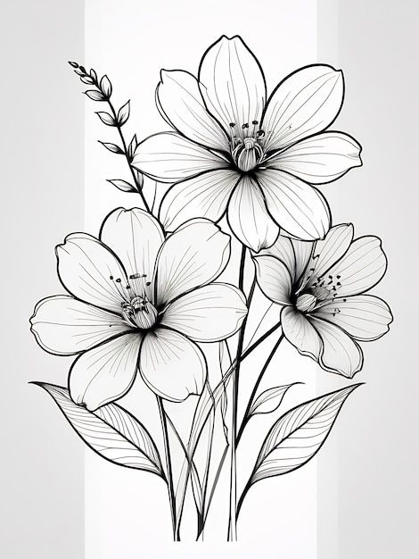 Flower Drawing Images - Free Download on Freepik Flowers Pictures Drawing, Flower Drawing For Embroidery, Graphic Drawing Sketches, Flowers Drawing Outline, Free Hand Drawing Design, Flower Drawing With Color, Drawing Flowers Ideas, Tracing Drawings, Dripping Flowers