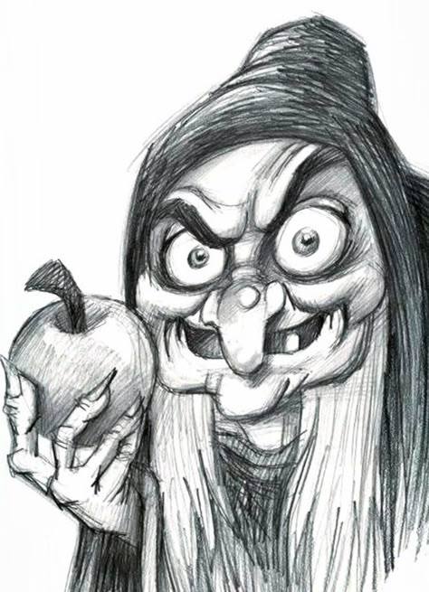 Disney Movie Drawings, Hard Drawings, Poisoned Apple, Disney Character Drawings, Disney Drawings Sketches, Disney Art Drawings, Cool Pencil Drawings, Disney Sketches, Art Drawings Sketches Pencil