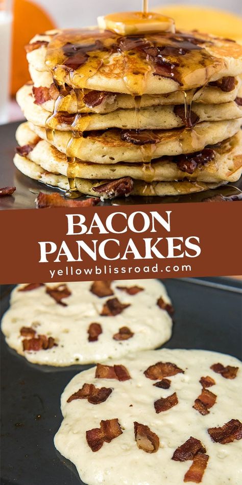 Pancakes Nutella, Pancakes Sans Gluten, Saturday Breakfast, Bacon Pancakes, Pancakes Vegan, Pancakes And Bacon, Fluffy Pancakes, Best Breakfast Recipes, Breakfast Brunch Recipes