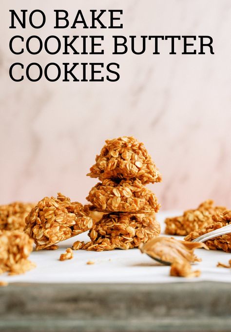 Just when you thought cookie butter couldn’t get any better, we make our Cookie Butter No Bake Cookies! They are what dreams are made of. So simple to make, chewy and delicious! No Bake Cookie Butter Cookies, Cookie Butter Cookies Recipe, Cookie Butter Cookies, Jar Cookies, No Bake Cookie, Vegetarian Cookies, Cookie Butter, Zucchini Bread Recipes, Butter Cookies Recipe