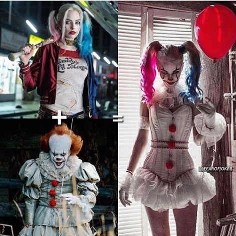 Fem Cosplay, Pennywise Cosplay, Pennywise Costume, Harleen Quinzel, Harley Quinn Drawing, Clown Party, Comic Book Girl, Harley Quinn Costume, Harley Quinn Art