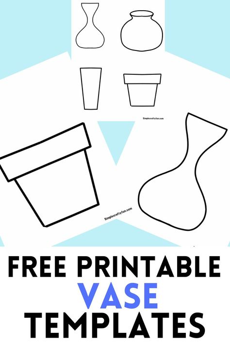 free printable vase templates for crafts Vase Templates Free Printable, Printable Vase Template, Flower Pot Template Free Printable, Flowerpot Template Printable, Vase Stencil, Watering Can Template Free Printable, Flower Pot Template, Vase Template, Paper Flower Projects