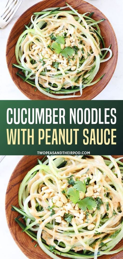 Whole Wheat Pasta Recipe, Noodles With Peanut Sauce, Wheat Pasta Recipes, Recipe Cucumber, Peanut Sauce Noodles, Cucumber Noodles, Healthy Noodles, Peanut Sauce Recipe, Gluten Free Dishes