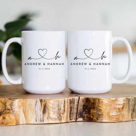 Personalized Mr & Mrs Coffee Mugs, Custom Wedding Gift, Personalized Wedding Mugs, Engagement Gift, Bride and Groom Set, Gifts For Couple Wedding Mugs For Guests, Coffee Mug Wedding, Wedding Favor Mugs Coffee Cups, Wedding Mugs For Bride And Groom, Personalised Wedding Mugs, Wedding Mugs, Mr And Mrs Wedding, Custom Wedding Gifts, Wedding Prep