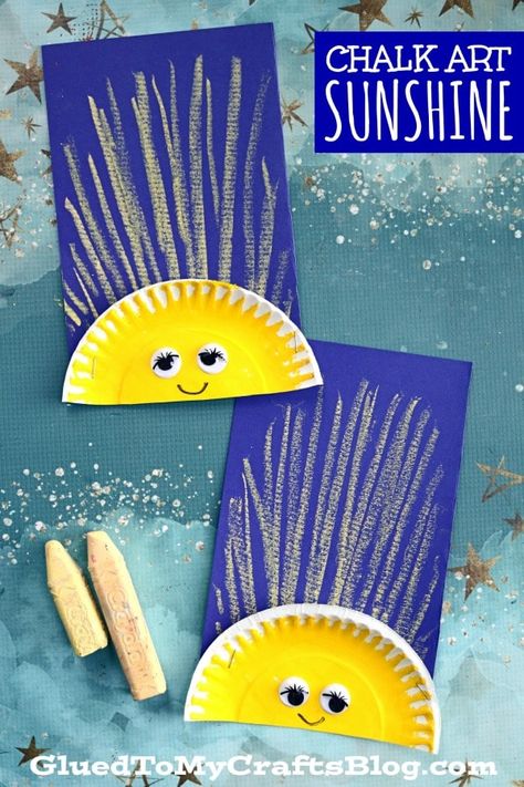 Chalk Art Sunshine Craft For Kids To Make! Weather Crafts Preschool, Sunshine Crafts, Summer Preschool Crafts, June Crafts, August Crafts, Sun Crafts, Weather Crafts, Preschool Art Projects, Spring Art Projects