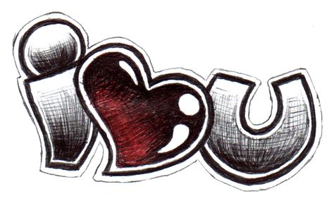 i heart u. by xyr.deviantart.com on @DeviantArt Cool Sketch Ideas Heart, Heart Y2k Drawing, Metal Heart Drawing, Heart Drawing Graffiti, Grunge Heart Drawing, Easy Graffiti Drawings, Easy Love Drawings, Graffiti Words, Graffiti Writing